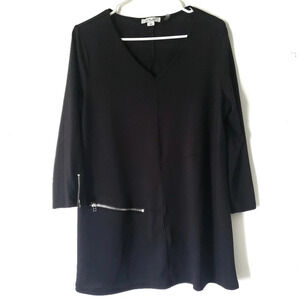 Simply Noelle Women's Tunic Top Size S/M Black 3/4 (8- 10) Sleeve Zipper…